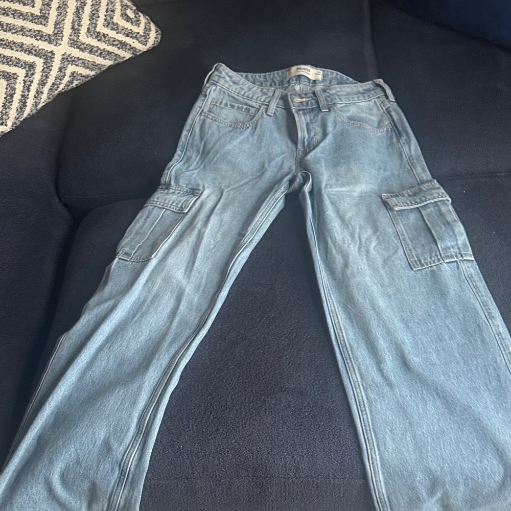 Hollister Denim Straight Leg Jeans - Light Blue